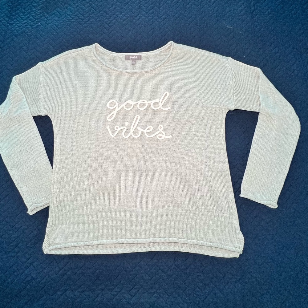 Marled Good Vibes lightweight knit Sweater Mint Green Size L